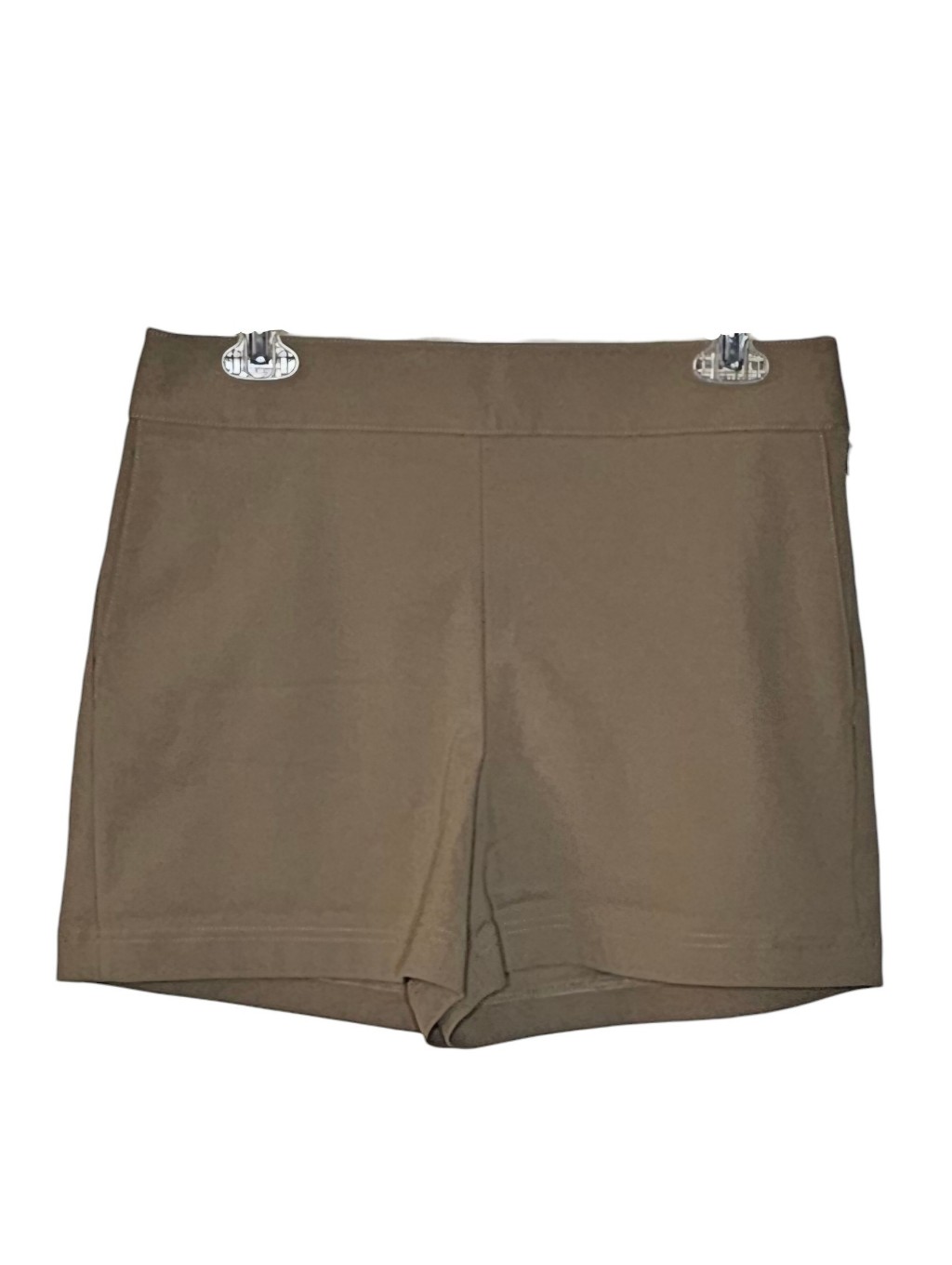 Theory High Rise Stretchy Tan Cotton Twill Clean Mini Shorts W Pockets Size 4